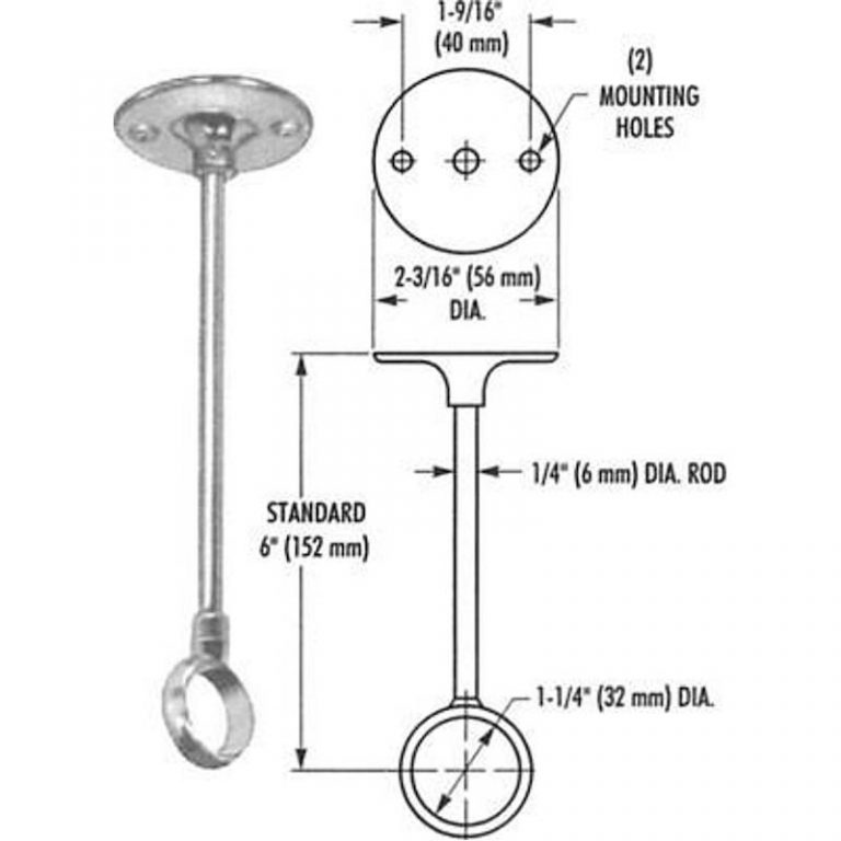 Shower Rod Ceiling Support SRS15256 Sanital