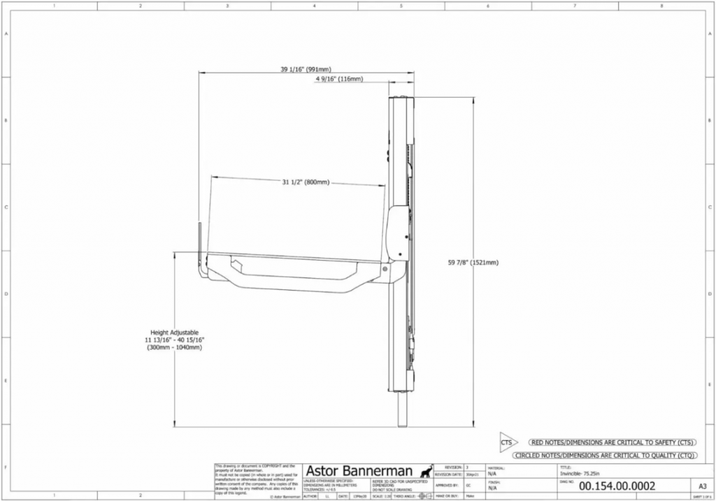 Adult Change Table / Station, Height Adjustable Astor Invincible Style ...